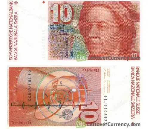 Nota de 10 Francos - 1979 até 2000